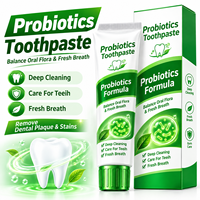 Formule de dentifrice blanchissant à l'hydroxyapatite et aux probiotiques, marque privée personnalisée, équilibre la flore buccale, gencives saines, haleine fraîche