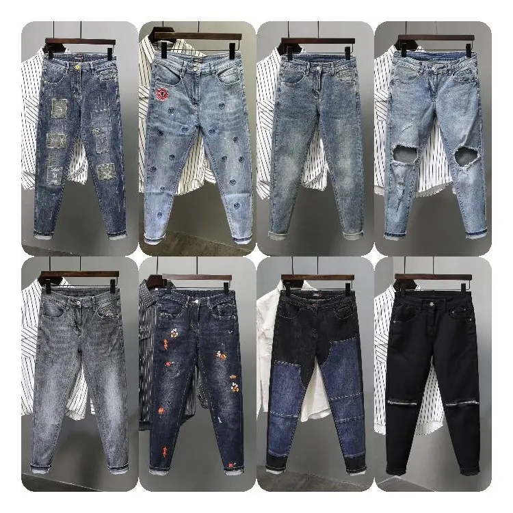 The latest arrival korean fashion small foot elastic bottom jeans tight men's pants tapered jeans