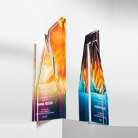 Trofeo de Cristal Minimalista Ecológico de Alta Calidad con Impresión UV, Diseño de Cubo de Medalla Personalizado, Premio al Empleado Destacado de la Reunión Anual