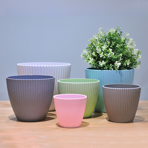 Colorido de flores de plástico olla planta maceta casa Oficina <span class=keywords><strong>Macetas</strong></span> Para Plantas de jardín Bonsai Bloempot - Product Image 6