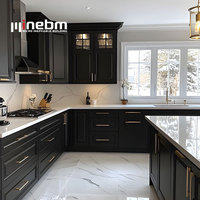 Armoires de cuisine en bois de style américain, ensemble d'armoires de cuisine Shaker personnalisées avec garde-manger pour la maison