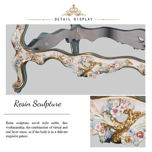 Yips LD-1203-0203 serie francese tavolino dipinto a mano con motivo a Rose in resina intaglio in stile tradizionale <span class=keywords><strong>mobili</strong></span> in <span class=keywords><strong>legno</strong></span> per la casa - Product Image 4