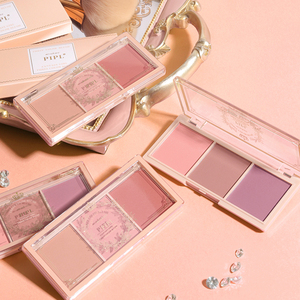 Prodotti per il trucco all'ingrosso Blush PIPL multiuso 3-Tone nudo opaco a doppia Texture Rouge premere guancia fard polvere Palette - Product Image 4