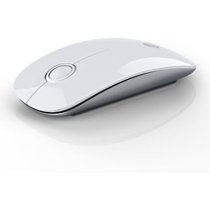 Souris sans fil Rapique ultra-mince 1600 DPI, double mode, clic silencieux, portable, récepteur USB blanc, câble Type-C, 1 pile AA - Product Image 1