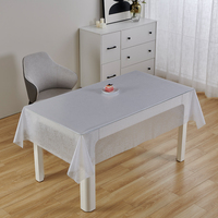 Nappe décorative transparente en PVC RNPT, imperméable et résistante aux taches, avec dentelle, pour cuisine, salle à manger, banquet, hôtel