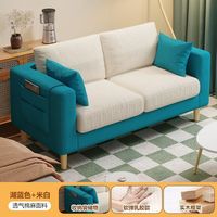 Canapé-lit moderne pliable deux places avec coussin de dossier en tissu et rembourrage en éponge pour salon, chambre, appartement, hôtel