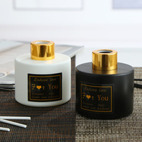 Bouteille de diffuseur en verre pour la décoration de la maison, personnalisée, noir, blanc mat, 50ml, 100ml, 150ml