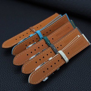 Bracelets de montre en <span class=keywords><strong>cuir</strong></span> de veau pleine fleur 20mm 22mm, faits main, motif palmier, en <span class=keywords><strong>cuir</strong></span> véritable Epsom - Product Image 6