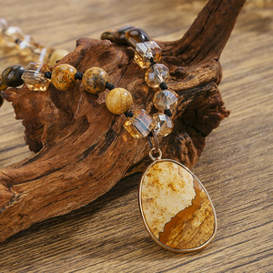 DIY Explosions Naturel Image Pierre Chandail Chaîne Automne Hiver Joker Long Collier Bijoux - Product Image 2