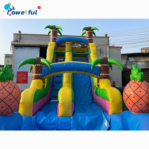 Tobogán de agua inflable de gran piña de nuevo diseño con piscina para niños, Tobogán al aire libre - Product Image 5