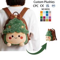 Sac à dos en peluche personnalisable pour enfants, motifs étoiles, nœuds et sapins de Noël, plusieurs couleurs, sans MOQ, certifié CPC CE EN71