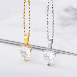 Collana con Ciondolo a Cuore per Donne, Elegante Charm d'Amore, Catena per Clavicola, Gioiello alla Moda per Uso Quotidiano, Regalo - Product Image 1