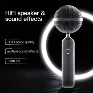 Nuevo nuevo diseño altavoz micrófono dos en uno portátil Mini inalámbrico Bluetooth micrófono para el hogar