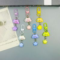 505 Porte-clés et pendentif de sac avec nuages amusants et mignons à expression sans parole, style Ins, pour fille, avec boucle de suspension en forme de haricot