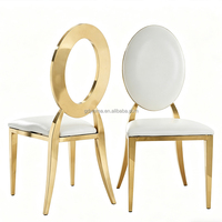 Chaises de mariage empilables modernes en métal doré et blanc, en acier inoxydable, de luxe pour événements, hôtels, salles à manger, banquets et fêtes