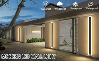 Appliques murales extérieures LED modernes noires, applique murale extérieure IP65 pour entrée, couloir, garage, véranda
