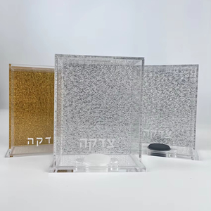 Ray Yi tùy chỉnh người Do Thái nhỏ <span class=keywords><strong>plexiglass</strong></span> judaica tặng đồng xu tzedakah hộp tiền lucite Acrylic tzedakah hộp từ thiện - Product Image 1