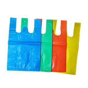 HDPE 화이트 블루 레드 티셔츠 비닐 봉투 식품 포장 조끼 캐리어 비닐 가방 티셔츠 쇼핑백 - Product Image 3