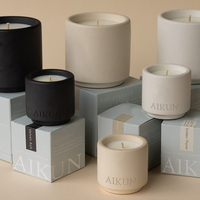 Bougie parfumée AIKUN Luxury Package, logo personnalisé, cire de soja naturelle, minimaliste, pour une atmosphère fraîche et pure à la maison.