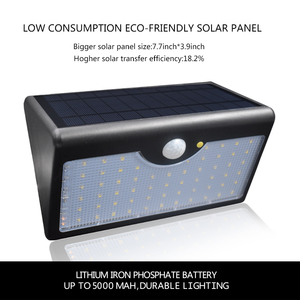 Lampe solaire étanche IP65 avec contrôleur pour jardin extérieur, mur, clôture, cour, nouvelle lampe solaire 1300lm 60 LED 5 modes - Product Image 2