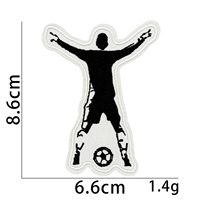 Patch en tissu polyester brodé sur le thème du football pour vêtements, sacs et bagages - Réparation de trous multi-formes