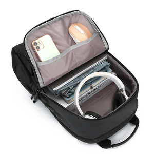 Mochila para ordenador portátil de gran capacidad multifuncional con USB impermeable con logotipo personalizado de viaje - Product Image 4