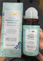 ATOANY Livraison Rapide Huile de Ricin et Encens en Roll-On pour Visage, Cheveux et Peau, Pressée à Froid, Hydratante et Nourrissante, Sourcils, Marque Privée