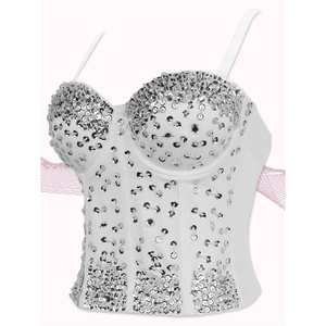 A5204 Dropshipping Unico Sexy del Corsetto Della Maglia Parte Superiore Del Tubo Rhinestonese Sequin <span class=keywords><strong>Crop</strong></span> <span class=keywords><strong>Top</strong></span> Delle Donne - Product Image 4