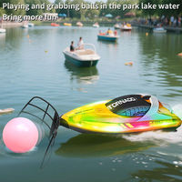 Bateau télécommandé RC 2,4 GHz étanche avec LED, haute vitesse, pour enfants et adultes, rechargeable, jeu aquatique à deux joueurs