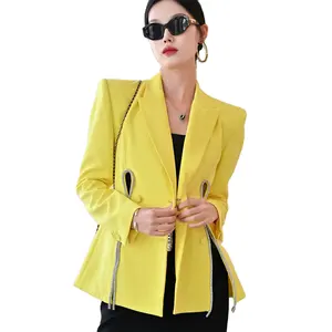 Top giacca con Blazer Diamond Cut-out fornitore d'oro abbigliamento femminile alla moda fabbrica di abbigliamento femminile