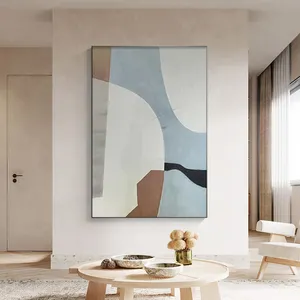 Shenzhen Factory Custom Large Abstract 3D Hand Painted Canvas Oil Painting Home Decor Geometric Texture Landscape Wall Art