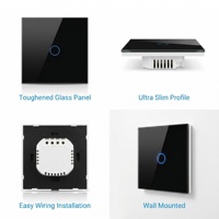 Interrupteur et prise intelligents muraux WiFi Zigbee Tuya, compatibles Alexa et Google Home, avec écran tactile en verre EU, 1/2/3 voies, pour l'automatisation