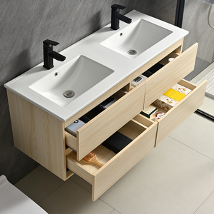 Mobile <span class=keywords><strong>Bagno</strong></span> <span class=keywords><strong>Moderno</strong></span> Classico <span class=keywords><strong>in</strong></span> <span class=keywords><strong>Legno</strong></span> Massello a Doppio Ripiano, Lavabo <span class=keywords><strong>in</strong></span> Ceramica, Resistente all'Acqua, Ecologico - Product Image 4