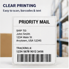 Blank 2x2 Inch Thermal Labels 750pcs Roll Black Back Waterproof 25mm Core Shipping <b>Stickers</b> - Product Image 2