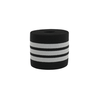 Bande élastique en polyester de 8 cm, blanche et noire, personnalisée, tissée sur mesure