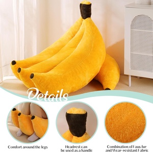 Fauteuil pouf banane Art Déco, ottoman, canapé-lit, repose-pieds, chaise longue convertible confortable en mélange de mousse et de polyester pour adolescents et adultes, ultra doux - Product Image 4