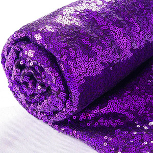 Tissu à paillettes de 3 mm, broderie de perles, broderie tubulaire, dentelle à paillettes violettes, tissu en maille à perles pour robe de mariée, prix de gros - Product Image 1