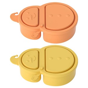 Boîte <span class=keywords><strong>à</strong></span> goûter portable en silicone réutilisable <span class=keywords><strong>à</strong></span> deux compartiments pour enfants avec couvercle anti-fuite - Product Image 4