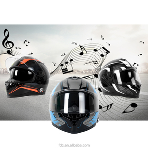 Casco de seguridad para motocicleta con certificación ECE ABS, casco con intercomunicador inalámbrico con Bluetooth integrado de 500M, casco de música BT + Radio FM - Product Image 2