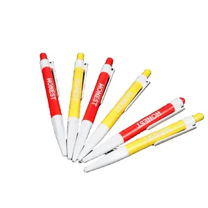 बॉलपॉइंट बॉल पेन प्रचार प्लास्टिक एब्स बॉल पेन, ब्लू कलर ऑप्प बैग ईमानदार ऑफिस और स्कूल प्लास्टिक लोगो कस्टम पेन