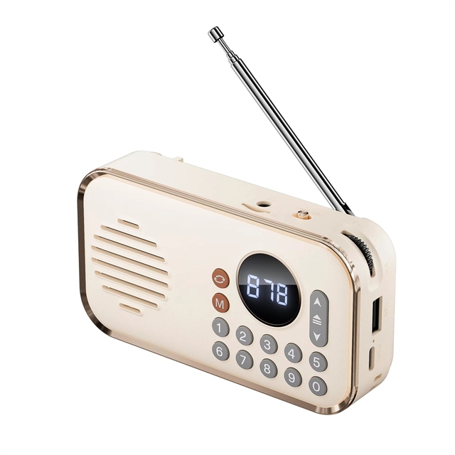 BT Speaker Fashionable Portable Music Player with Retro Sound Radio USB Flash Drive for Seniors