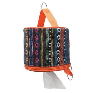 Ethnic Style Outdoor Camping Polyester Folding <b>Storage</b> <b>Bag</b> Roll Paper Tissue Box Foldable Design Hiking 145mmx130mm Customizable - Product Image 6