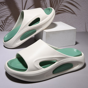 Claquettes EVA pour hommes, été, intérieur, antidérapantes, respirantes, à une sangle, confortables, tailles 40 41 42 43 44 45, blanc, vert, noir - Product Image 1