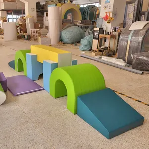 Op Maat Gemaakte Veiligheidsset Baby Indoor Speeltuin Spons Zachte Speeltoestellen Set Pastel Binnen Kleur Verkoop