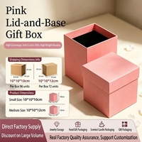 Kotak Hadiah Lilin Aroma Kosmetik Pink dengan Tutup dan Alas Anti Gores, Kotak Kemasan Hadiah, Kotak Penyimpanan Perhiasan