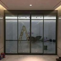 Puertas Correderas de Vidrio Eléctricas Inteligentes Personalizadas con Sensor de Levitación Magnética, Diseño Moderno, Doble Acristalamiento Templado para Entrada de Centro Comercial