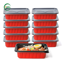 Stapelbare, wegwerpbaar PP plastic voedselbakje in twee kleuren, geschikt voor magnetron, voedselveilig, voor cateringbedrijven