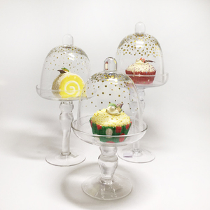 Custom Small Mini Decorative Dessert <strong>Cake</strong> <strong>Dome</strong> <strong>Glass</strong> with Pedestal - Product Image 3