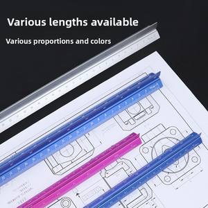 Regla de <span class=keywords><strong>escala</strong></span> de arquitecto triangular de tres filos de metal de aleación de aluminio de 30CM/12 pulgadas - Product Image 4