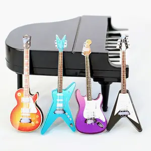 Bel prezzo case delle bambole in miniatura modello giocattolo strumenti musicali Mini sassofono chitarra pianoforte bambini Play House Jugueteria